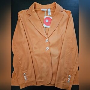 NWT - Liz Claiborne Cotton Stretch Orange Blazer - Size 16